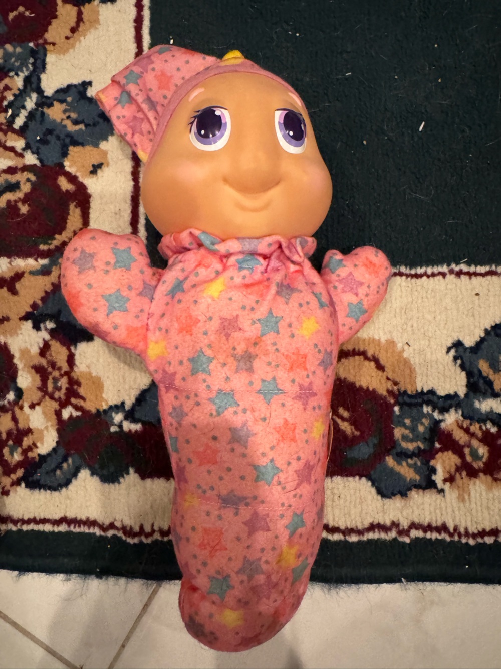 Playskool glowormPink Star Pattern Baby Doll Plush Sleep Sack - Kids Toy